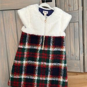 Hatley White Faux Fur Top with Heart Zipper